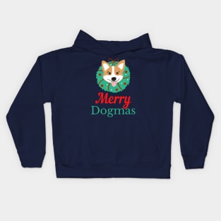 Merry Dogmas | Cute Christmas Dog Kids Hoodie